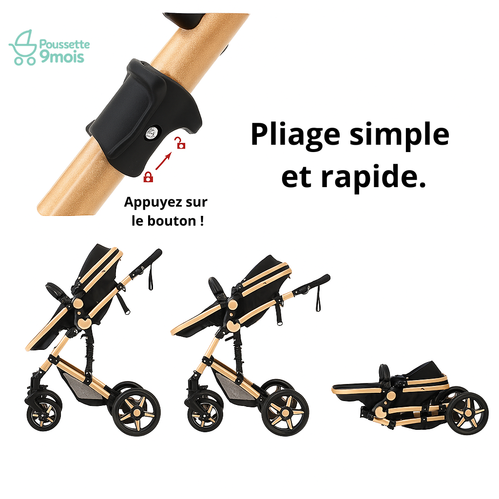 Poussette MAX – 3 en 1 ( 0 à 4 ans ) Accessoires inclus.